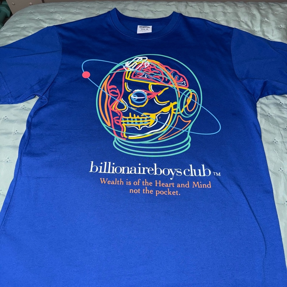 Billionaire Boys Club Royal Blue Tee with Neon Astronaut Skull Graphic